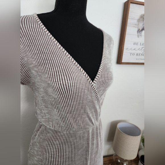 URBAN OUTFITTERS CAUTION TO THE WIND FAUX WRAP DRESS - Picture 2 of 9